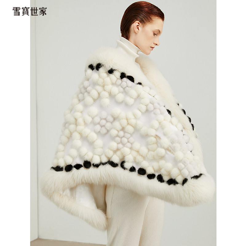 时尚轻奢水貂披肩2023新款皮草年会宴会婚礼外披进口水貂毛整貂冬