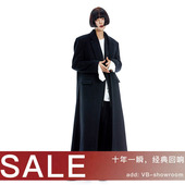 VAPOURBLUE 外套 设计感羊毛绒中长款 臻享礼遇 黑色大衣女冬季