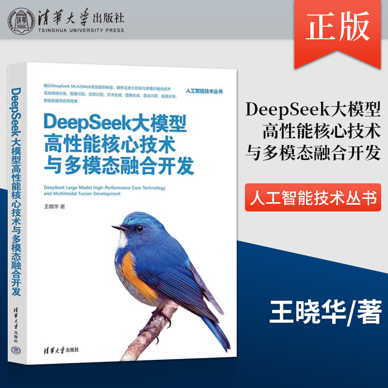 正版 DeepSeek大模型高性能核心技术与多模态融合开发王晓华 人工智能技术DeepSeek多模态大模型应用开发教程 DeepSeek底层技术