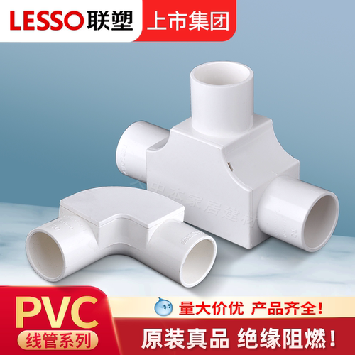 联塑PVC带盖三通盒弯通盒穿线