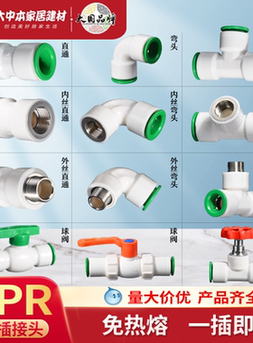 PPR水管快速接头4分20直插式活接