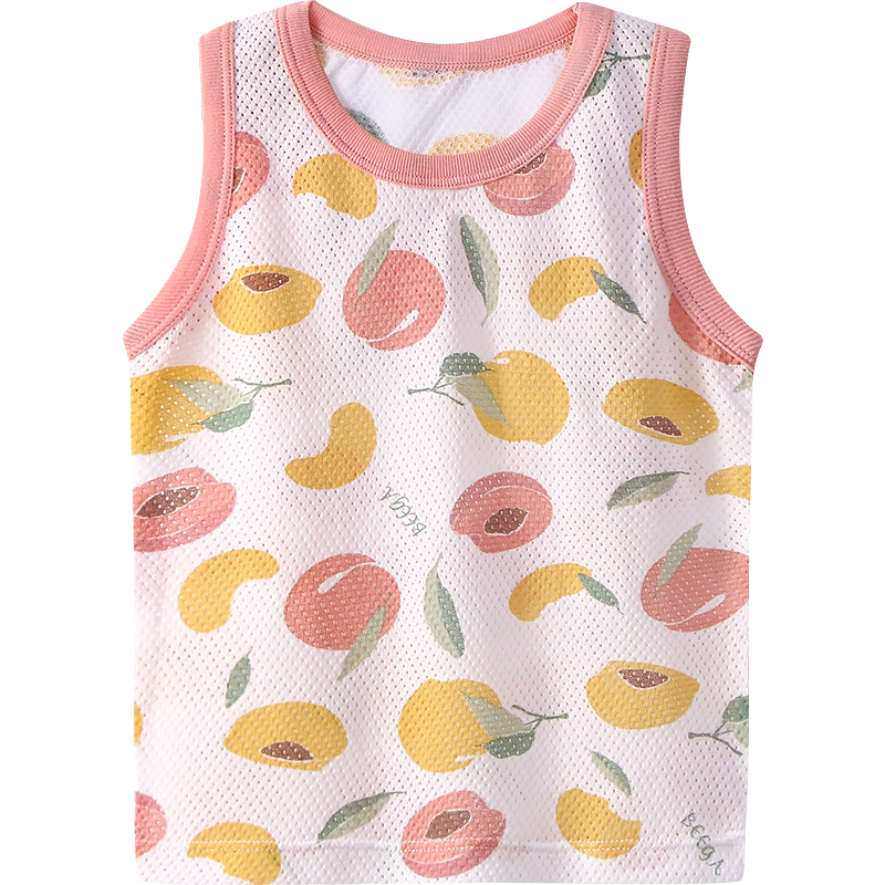 小狗比格儿童纯棉网眼吊带背心夏季男女宝宝全棉a类无袖外穿背心