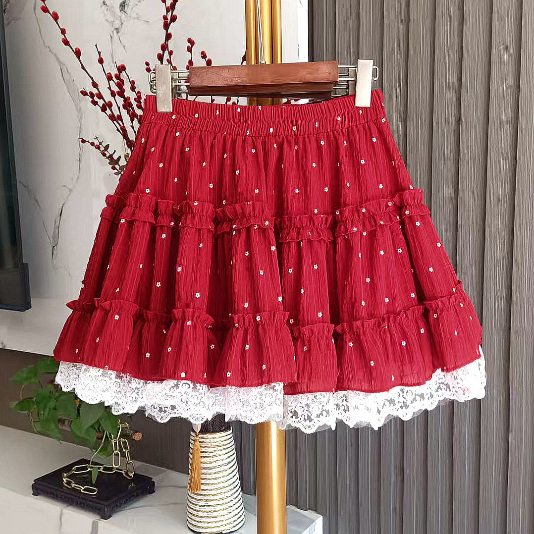 2026春夏新款复古红半身裙洋气可爱蛋糕安全裤A字短裙百搭蓬蓬裙,女装/女士精品,半身裙,淘宝优惠券,粉丝福利购,淘宝优惠卷