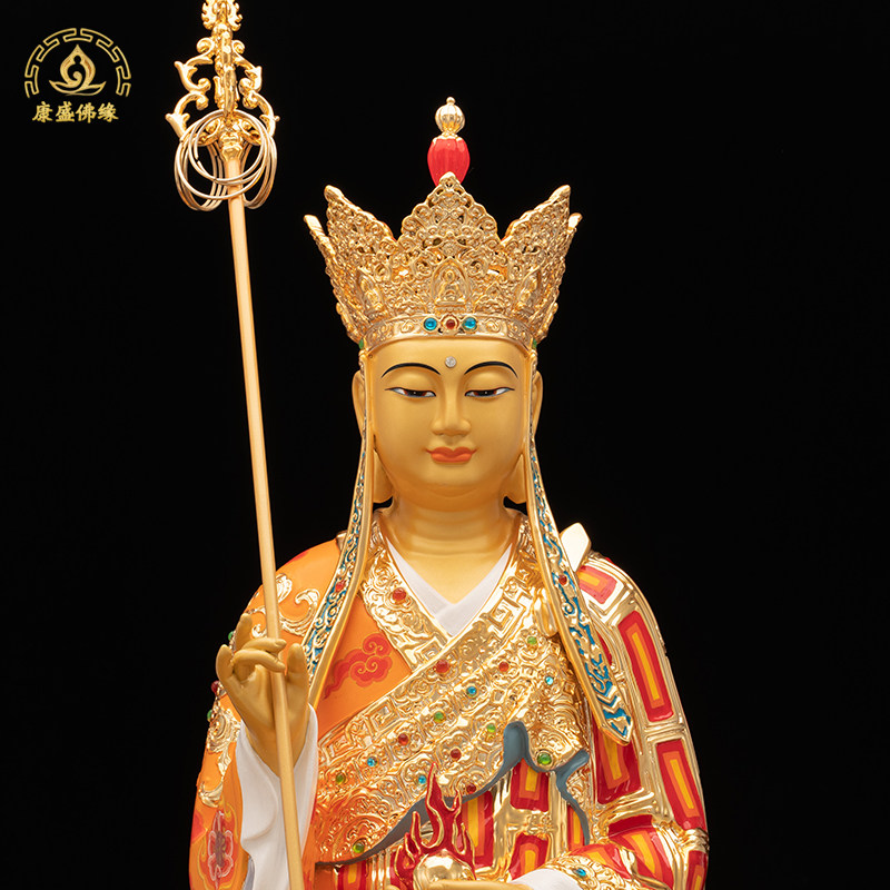 纯铜极彩掐丝镶钻阿弥陀佛观音地藏王弥勒佛菩萨佛像客厅工艺摆件