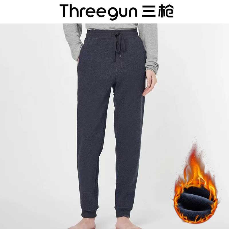 三枪休闲裤男士加绒加厚休闲卫裤