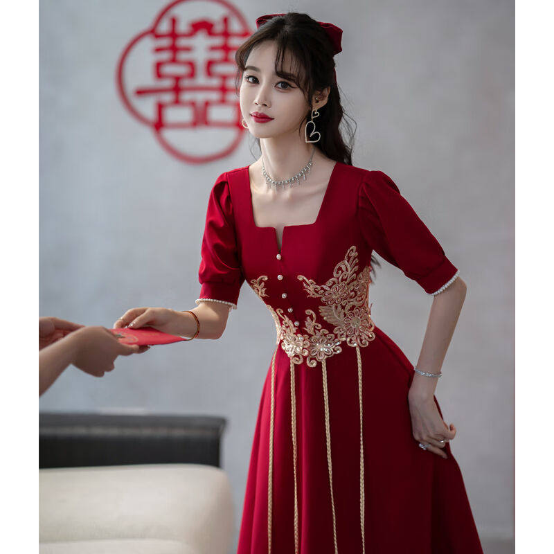南糖三色小个子敬酒服新娘2022新款酒红色中式结婚礼服女感秀禾服使用感如何?