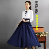 初中生大合唱演出服长裙高中生诗歌朗诵红歌比赛服中学生毕业班服