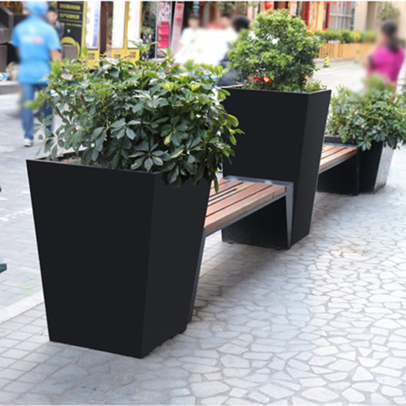 铁艺花箱售楼部户外绿植花卉花盆商业街园艺种植花槽落地隔断花器