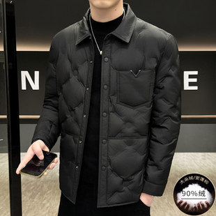 智快鱼官方旗舰店男装木三福羽绒服2025年秋冬新90绒轻薄防寒
