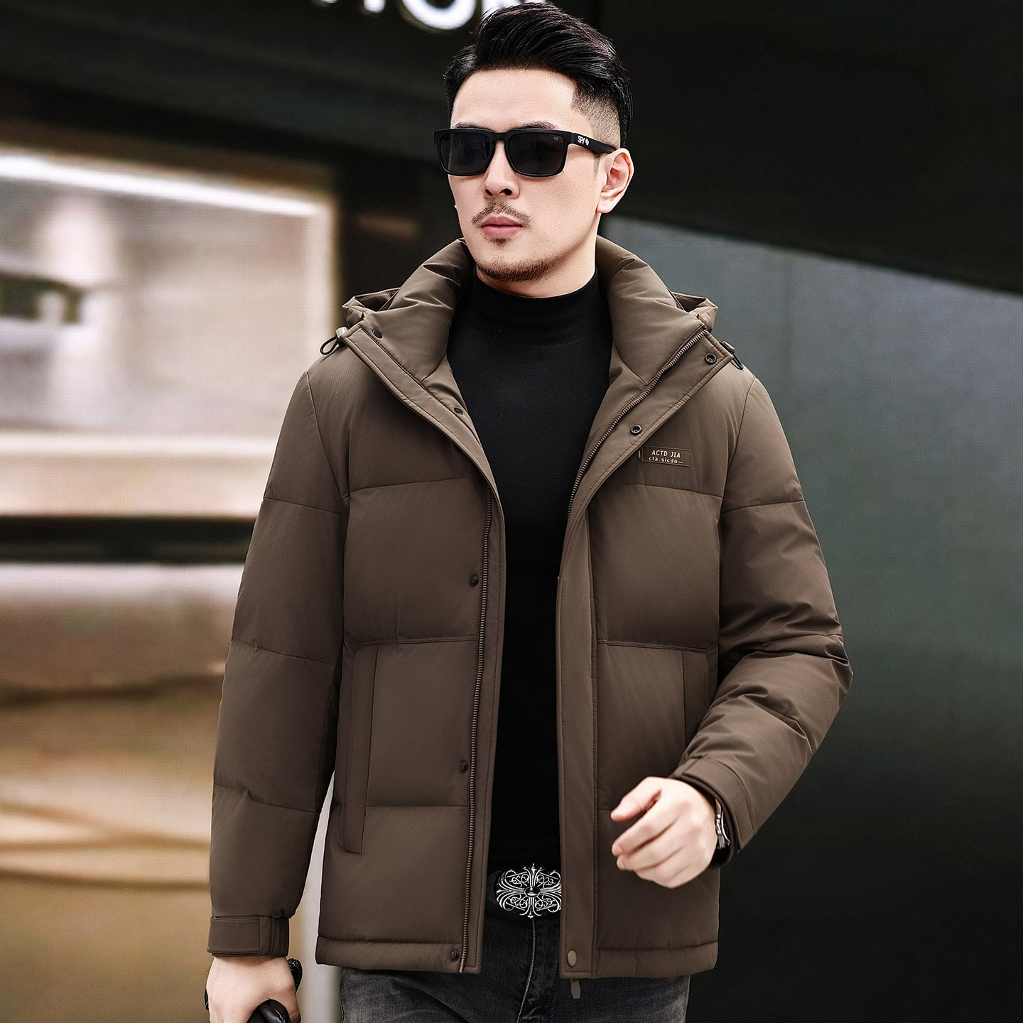 智快鱼旗舰官方店男装木三福羽绒服冬季可脱卸帽潮流加厚白鸭绒休