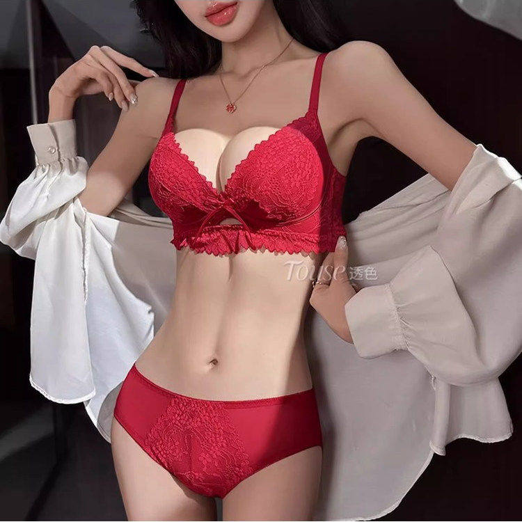 刺绣蕾丝本命年红色内衣套装女士小胸聚拢显2026马年结婚新年文胸,女士内衣/男士内衣/家居服,文胸,淘宝优惠券,粉丝福利购,淘宝优惠卷