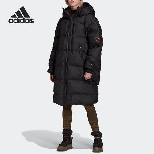 阿迪达斯正品女子中长款棉服