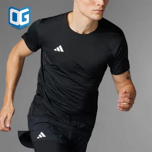 Adidas/阿迪达斯正品新款男士圆领透气跑步舒适运动短袖T恤IN1156