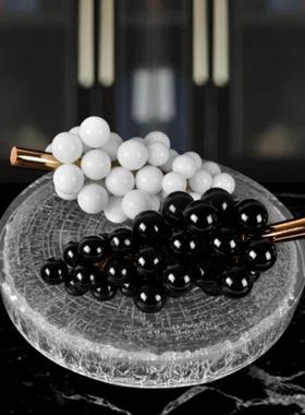 新中式风亚克力茶盘轻奢透明年轮