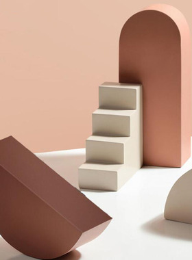 几何模型样板房书架轻奢风摆件