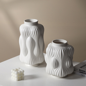北欧陶瓷3D浮雕曲奇设计花瓶摆件