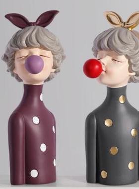 泡泡女孩结婚送新人轻奢风装饰品