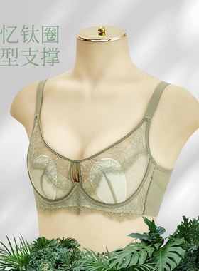 古妃31034法式性感蕾丝内衣大胸显小薄水晶杯兔耳朵聚拢侧收文胸