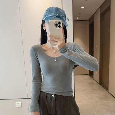 舒绒暖羊衣长袖T恤修身显瘦打底