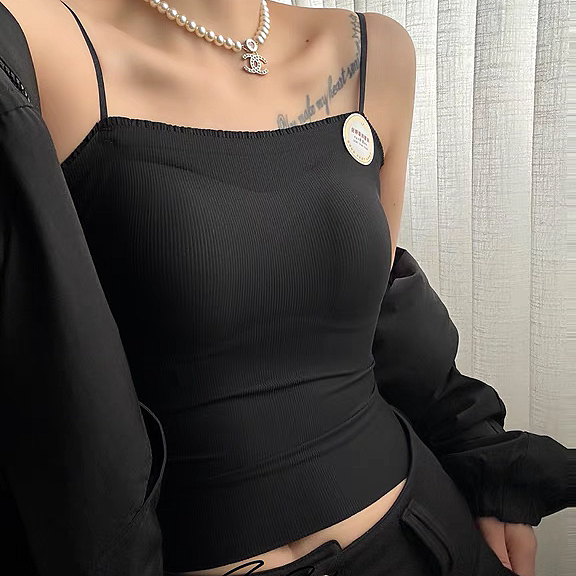 1618春夏无痕美背吊带背心女外穿内搭细肩带一字领性感打底抹胸罩