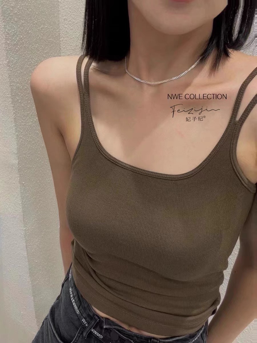 蕙芝欣双肩带女保暖背心吊带