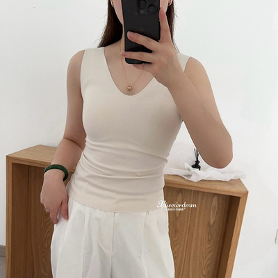 磨毛无痕背心女后背深V美背吊带