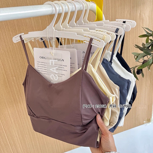 2305女士夏季冰丝凉感简约美背抹胸性感露背固定杯聚拢内衣吊带