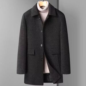 A208-【巴x莉男装】秋冬男士中长款羊绒鹅绒服外套加厚