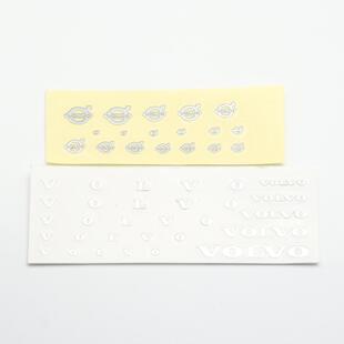 模型合金玩具汽车越野1:43 32 24 18银色金属标贴沃尔沃字母标志