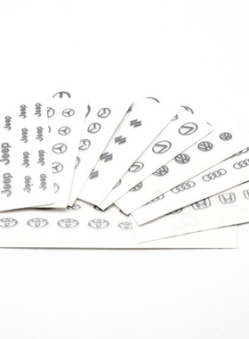 模型汽车1:35 24 18JEEP丰田奔驰铃木奥迪本田大众标志logo金属贴