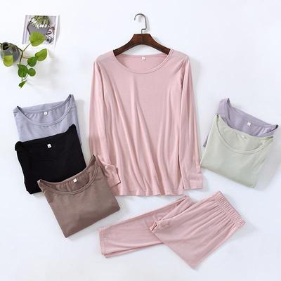 弹力莫代尔秋衣秋裤薄款女士长袖