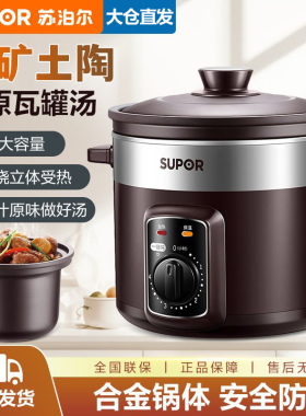 苏泊尔电炖锅4L大容量家用定时紫砂锅煲汤炖肉电砂锅正品DG40YK6