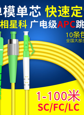 SCAPC-SC/apc单模3米FC光纤跳线尾纤广电有线电视专用LC1米3米5 10 50 20 100米可定做2.0 3.0 mm