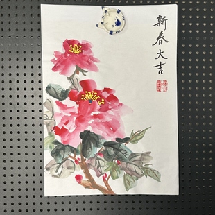 云南大理剑川古城居民大门春节手绘年画花鸟鱼虫一物一拍