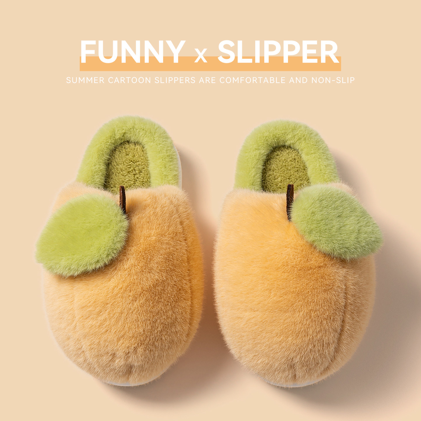 可爱卡通桃子毛绒棉拖鞋女居家室内加绒加厚厚底防滑保暖情侣拖鞋,居家布艺,居家棉拖/棉鞋,淘宝优惠券,粉丝福利购,淘宝优惠卷