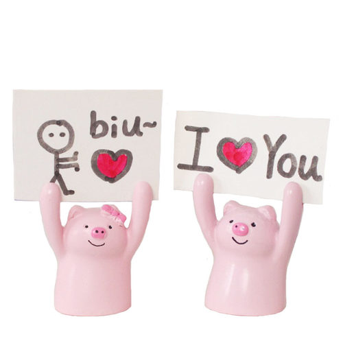 举牌小猪蛋糕装饰摆件 小猪手写举牌蛋糕摆件插旗 场景布置