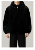 尚赫2026新款 男士 连帽夹克外套仿貂绒皮毛一体休闲百搭鹅绒服