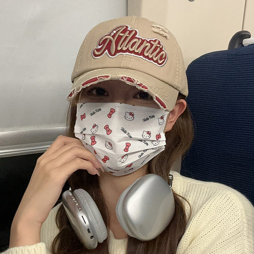 大头围做旧棒球帽女春秋新款