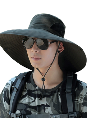 户外防晒透气登山男款钓鱼帽子