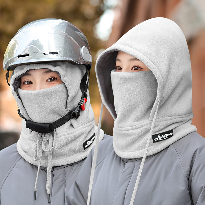 帽子女冬天防寒保暖护耳防风骑行电动车头盔内胆头套面罩围脖一体