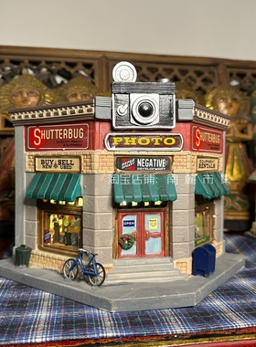 南麓市集出口美国Lemax陶瓷别墅小屋北欧复古烛台房子场景摆件