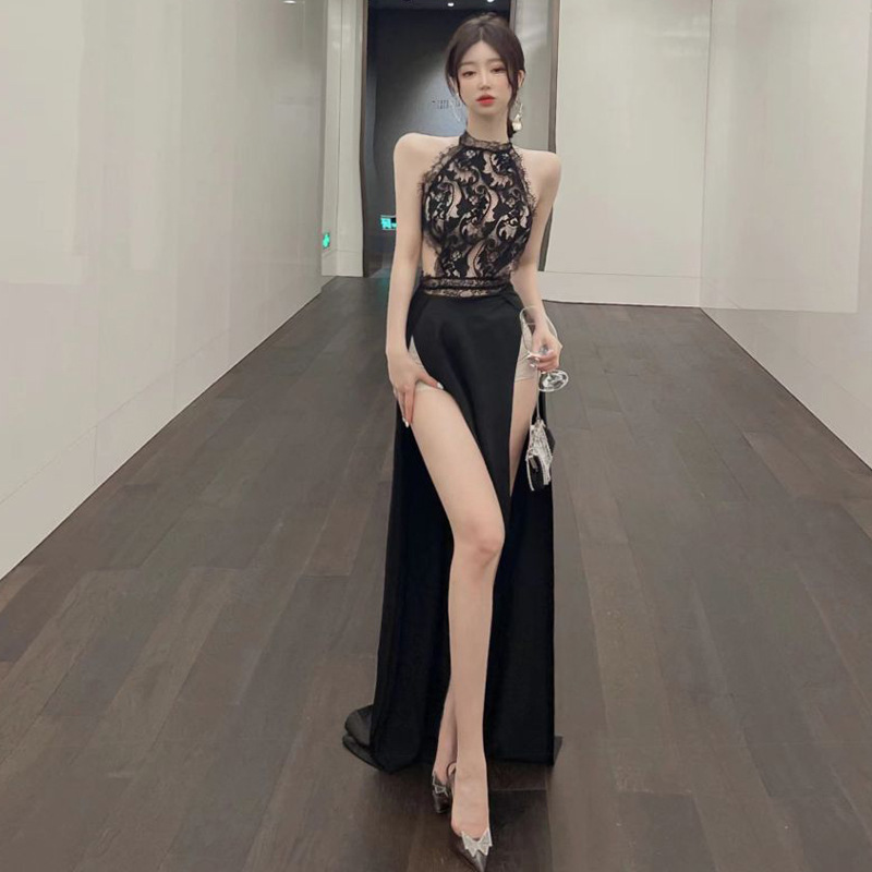 法式性感露背连衣裙生日party小礼服轻奢名媛晚宴高级感晚礼服裙