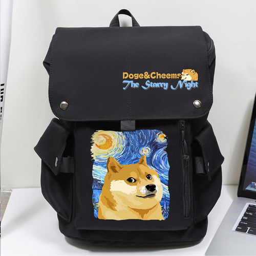梵高星空联名DOGE柴犬双肩背包