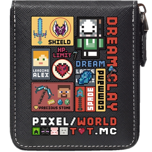 我的世界周边游戏钱包卡包一体包短款男学生 dream 苦力怕 史蒂夫