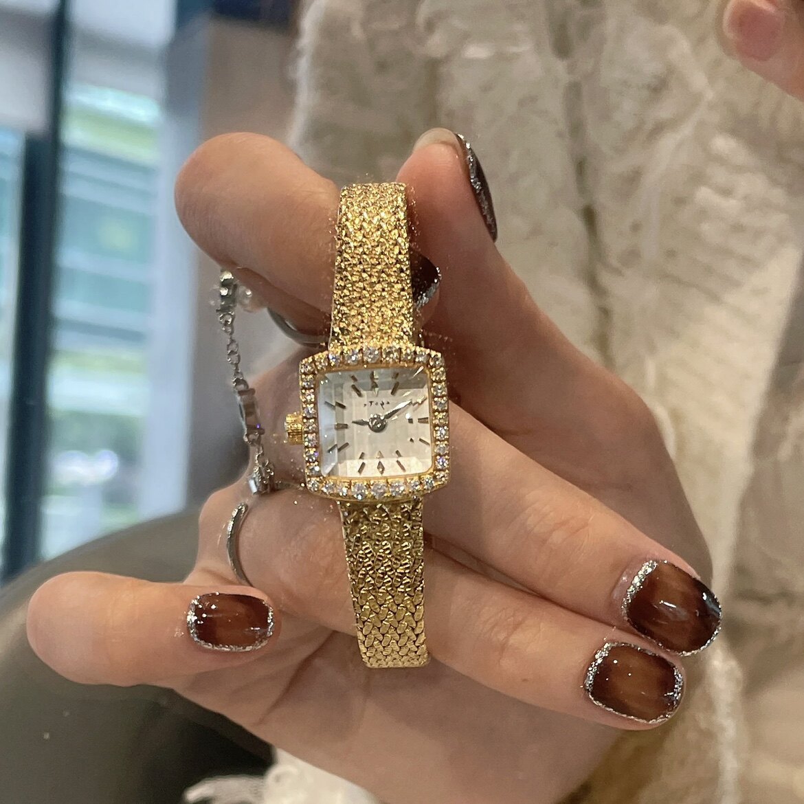 麦穗同款方糖小金表不掉色