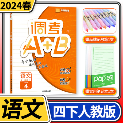 2024版调考A+B语文四年级下册版 调考生专用云思路小学生4年级下专题分类集训同步训练辅导书练习册优等生题库A卷专项训练B卷