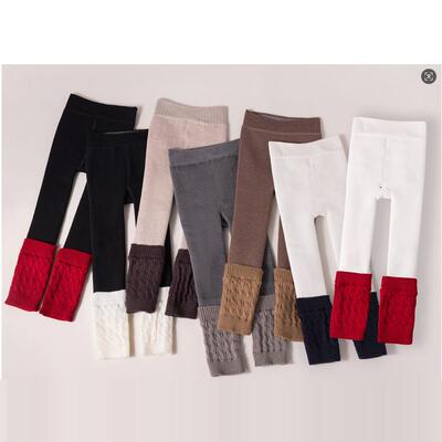 女童打底裤薄绒春秋季堆堆袜套儿童连裤袜冬款宝宝外穿长裤子竖条