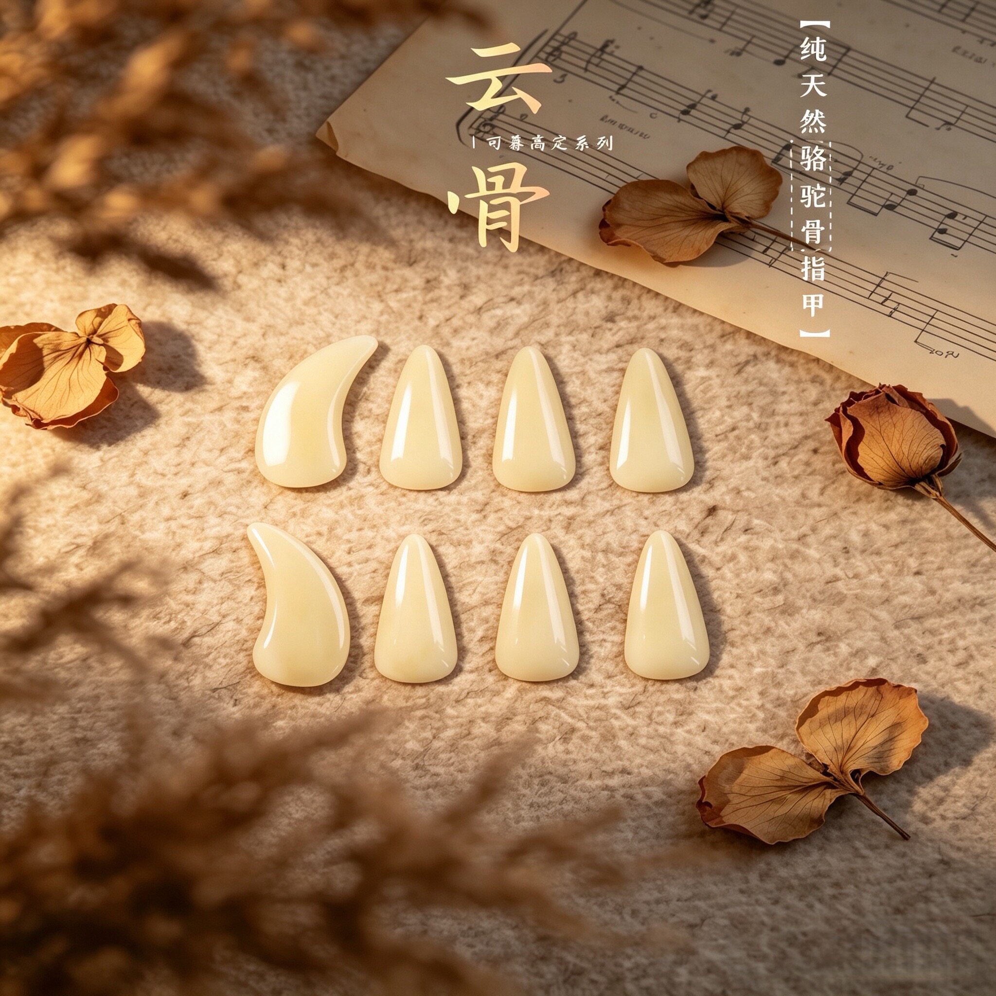 【云骨】纯天然骆驼骨古筝指甲