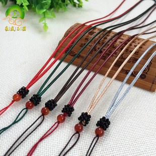 高档玉器绳蜡线 皮绳 吊坠挂绳 手工编织玛瑙玉珠挂绳 男女项链绳