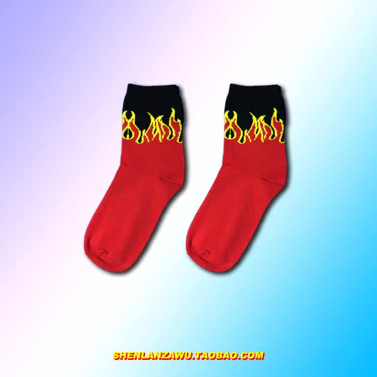 【深蓝杂物】超级百搭的炫酷火焰袜子|msdalam kategori Pakaian Dalam/seluar dalam lelaki/tracksuit, Sock/bottoming stoking/stoking/kaki sarung kaki - dari Buy2taobao.com untuk memberikan perkhidmatan ejen Taobao profesional membeli